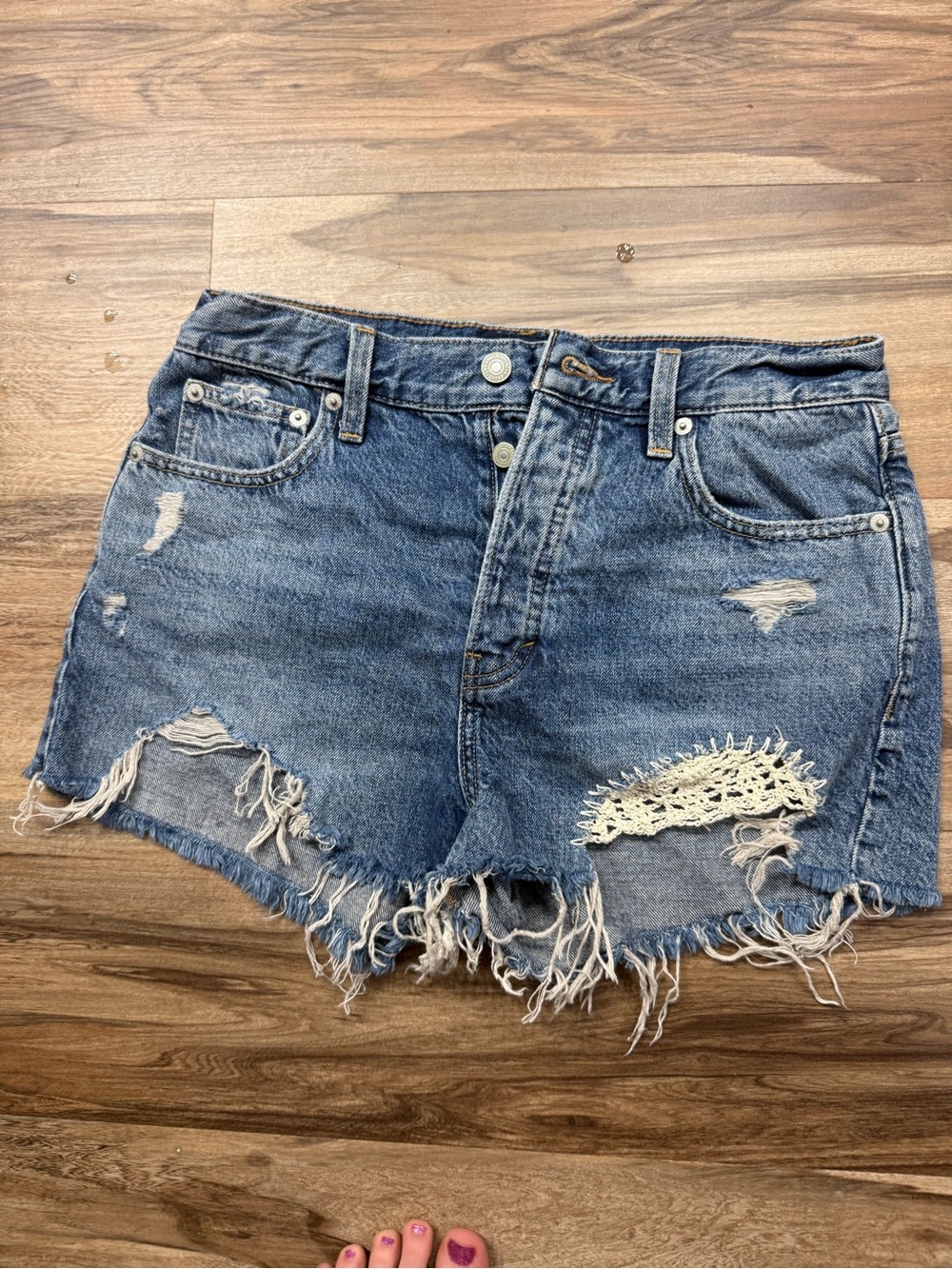 Lucky Brand Frayed Blue Denim Cutoff Shorts